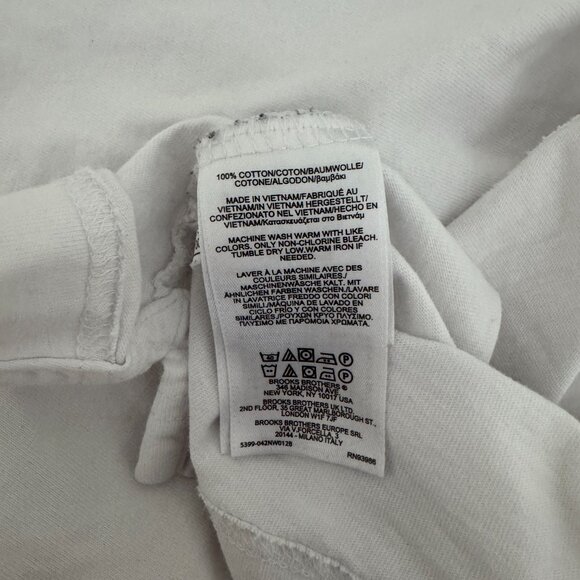 Brooks Brothers | NWOT Men's Classic Fitted T-Shirt in White Size Medium - Picture 7 of 7